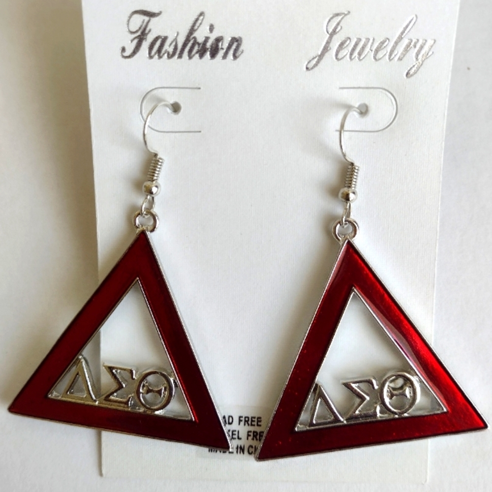 Delta Sorority Dangling Logo Earrings